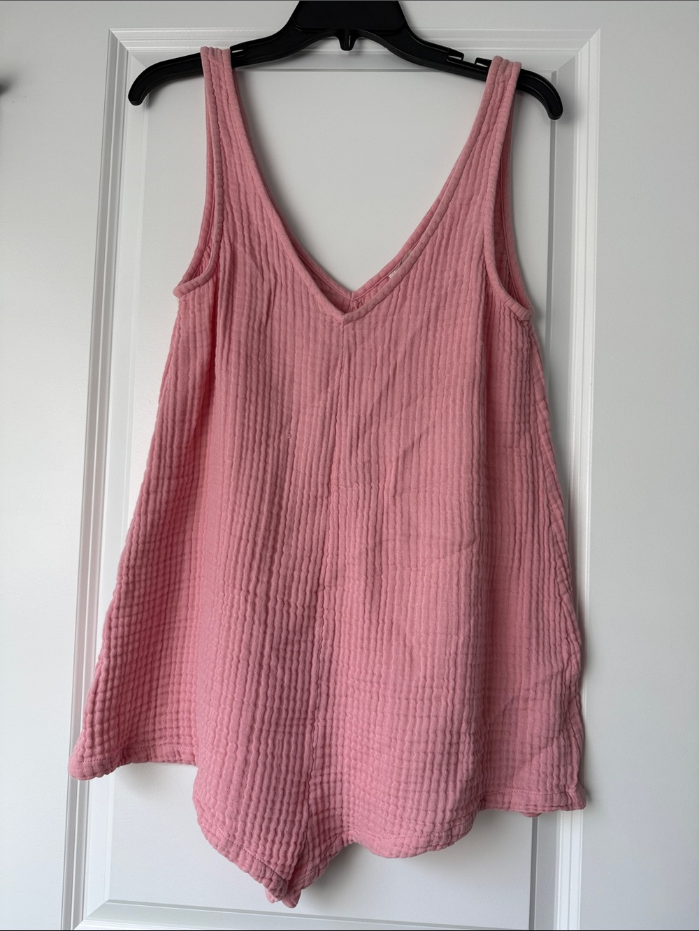 Volcom Womens Pink V-Neck Gauzy Loose Romper